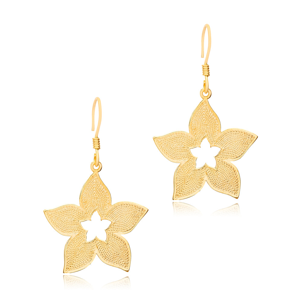 Zahra Desert Rose Earrings in 16K Gold Vermeil