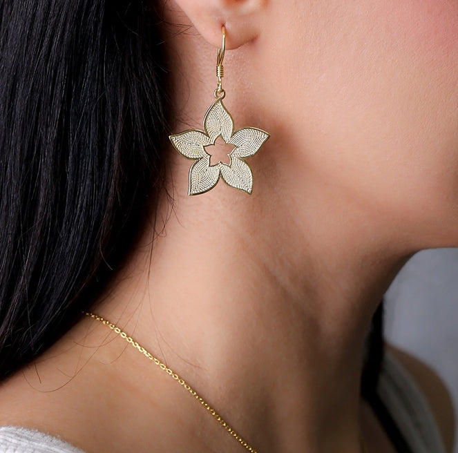 Zahra Desert Rose Earrings in 16K Gold Vermeil