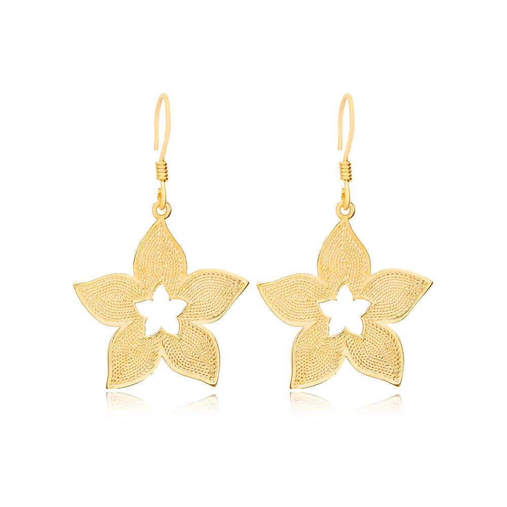 Zahra Desert Rose Earrings in 16K Gold Vermeil