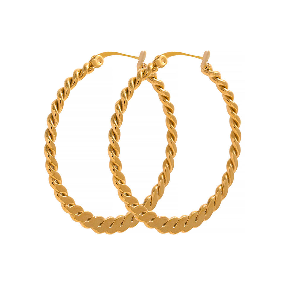 Toledo Twist Hoop Earring in 18K Gold Plating