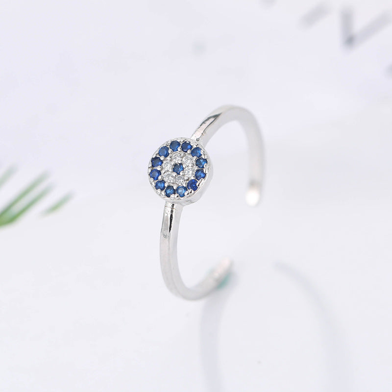 Jiya Evil Eye Ring in 16k Gold Vermeil or Platinum