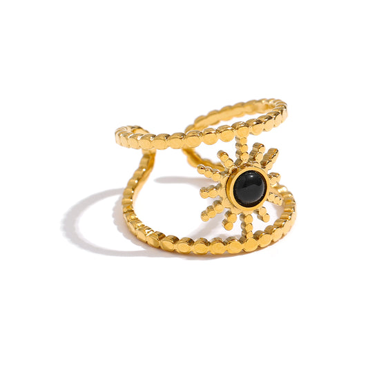 Shams Sun Ring in 18k Gold Plating