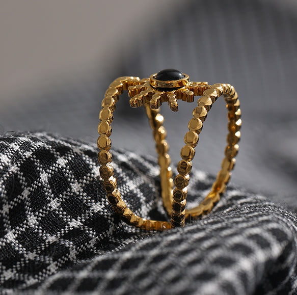 Shams Sun Ring in 18k Gold Plating