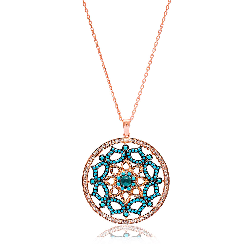 Mosaiq Pendant Necklace in 16K Rose Gold Vermeil