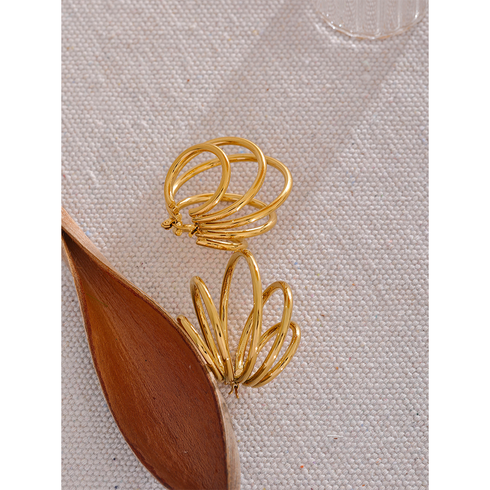 Cadiz Spiral Hoop Earrings in 18K Gold