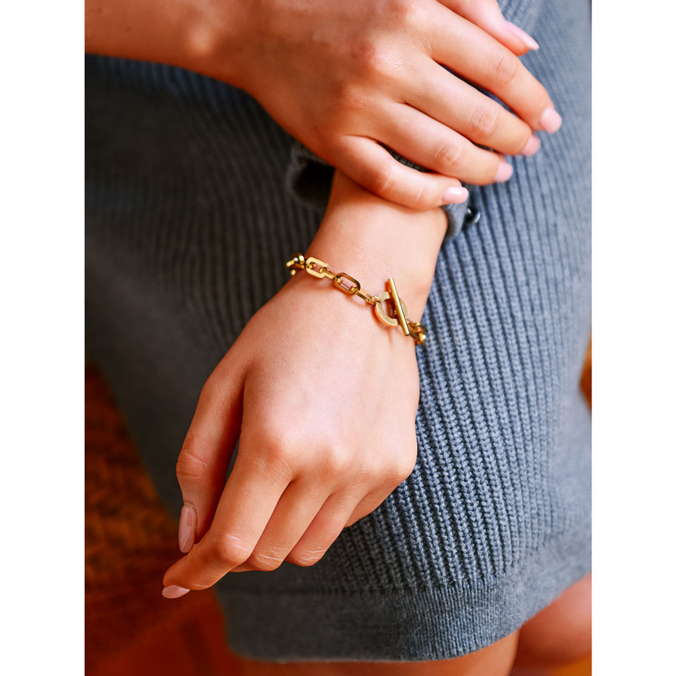 Nayla Link Chain Bracelet in 18K Gold Plating