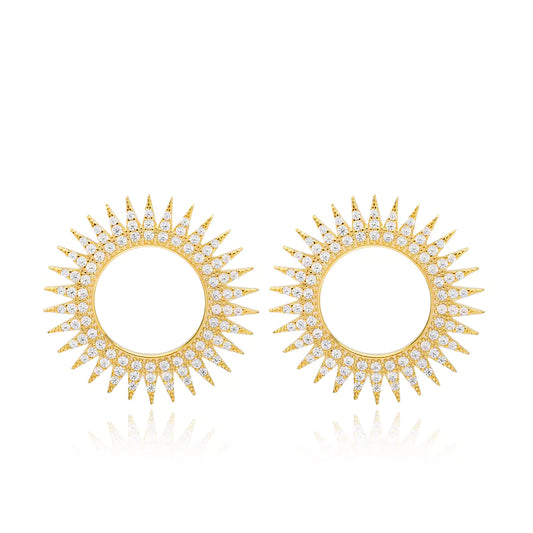 Soleil Pendant Earrings in 16K Gold Vermeil