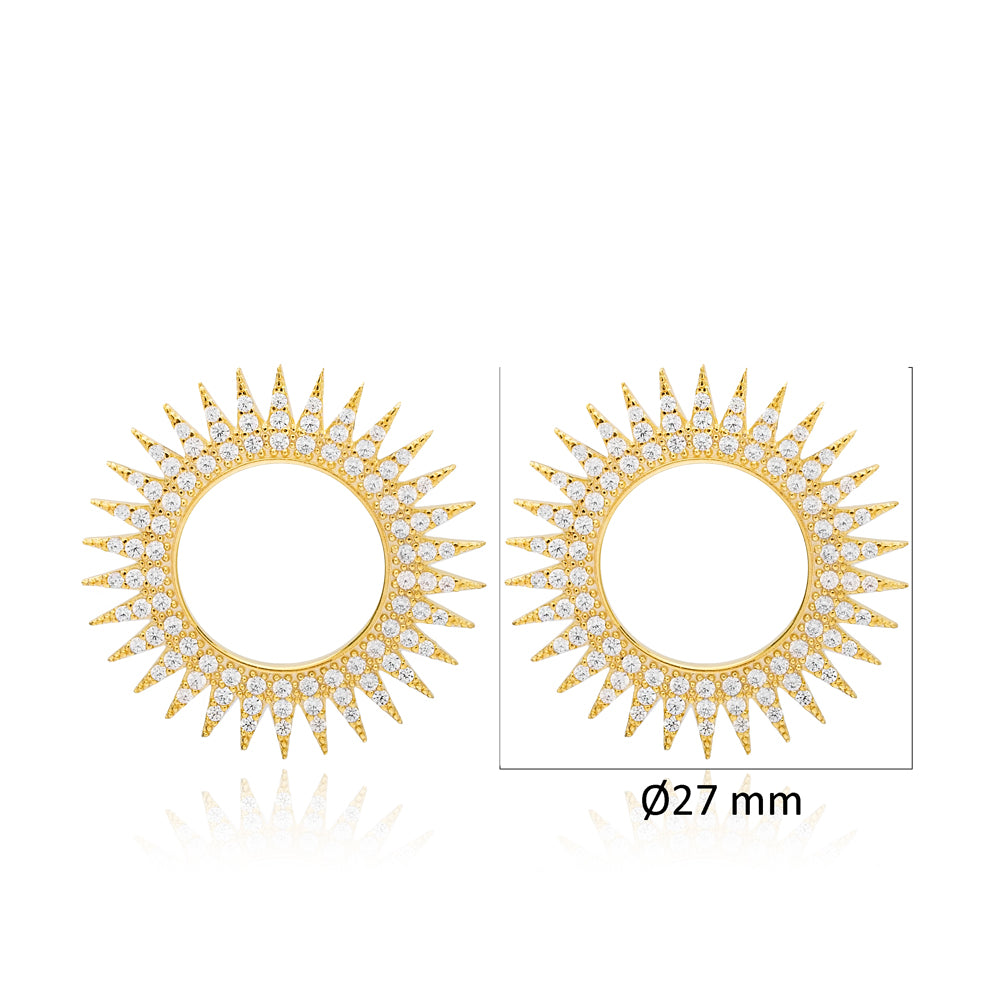 Soleil Pendant Earrings in 16K Gold Vermeil