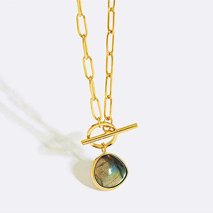 Giaa Natural Gemstone Chain Necklace in 18k Gold Vermeil