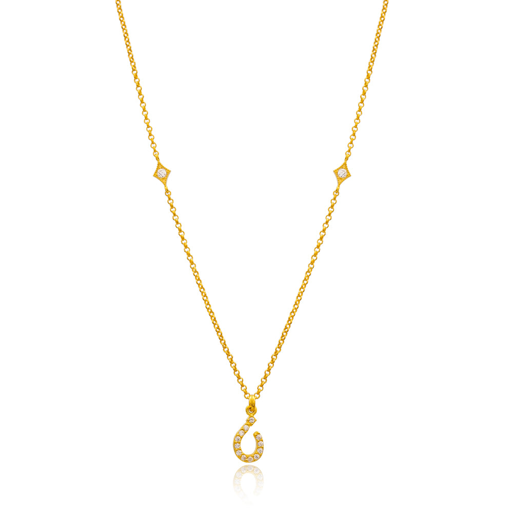 Alif Arabic Initial Necklace in 16k Gold Vermeil