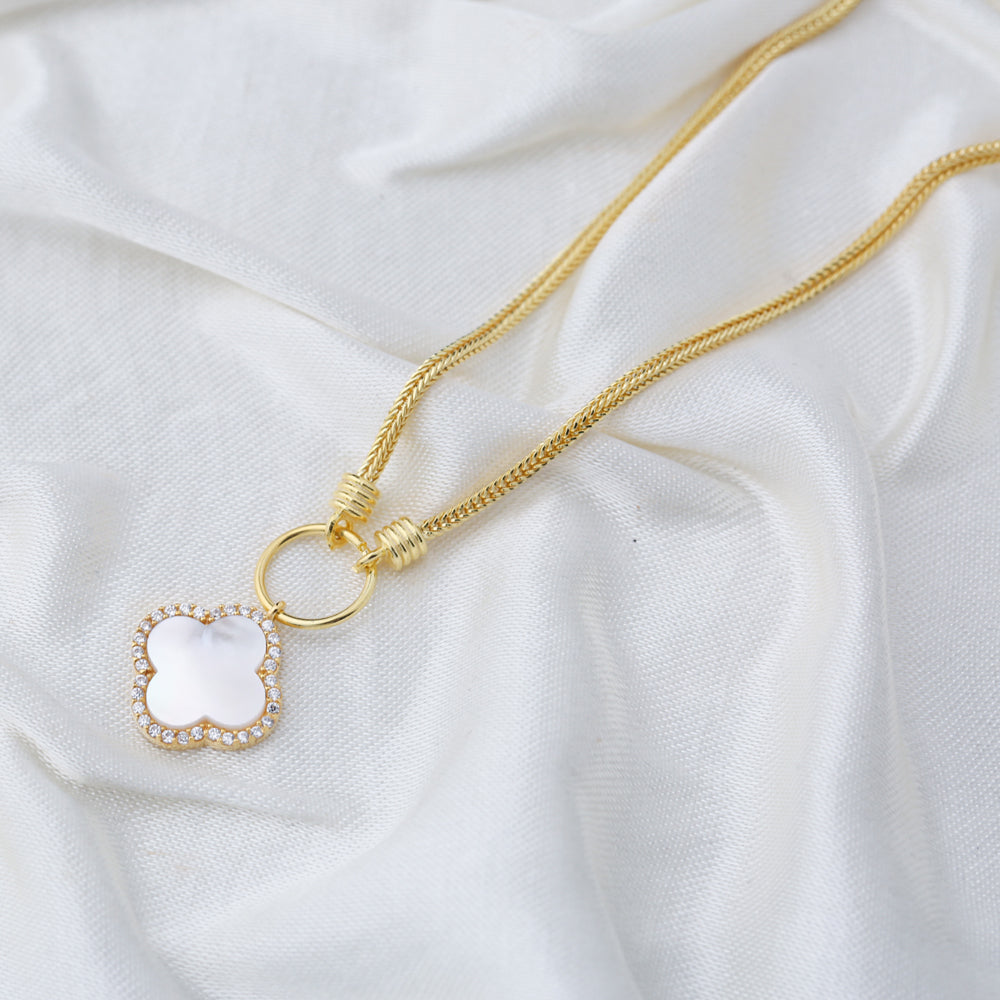 Linjer Mother of Pearl Necklace, Gold Vermeil