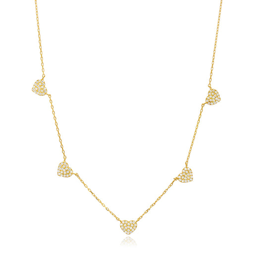 Ashk Heart Charm Necklace in 16k Gold Vermeil