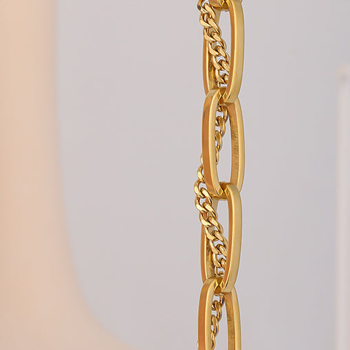 Esme Layered Paperclip Chain Bracelet in 18k Gold Plating