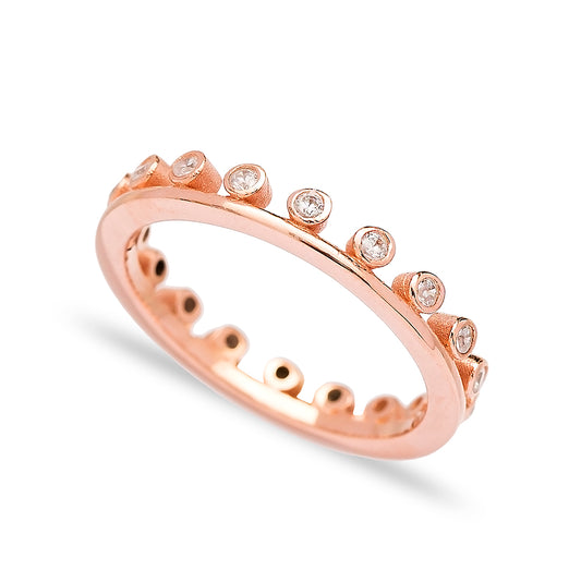 Ayla Studded Ring in 16k Rose Gold Vermeil