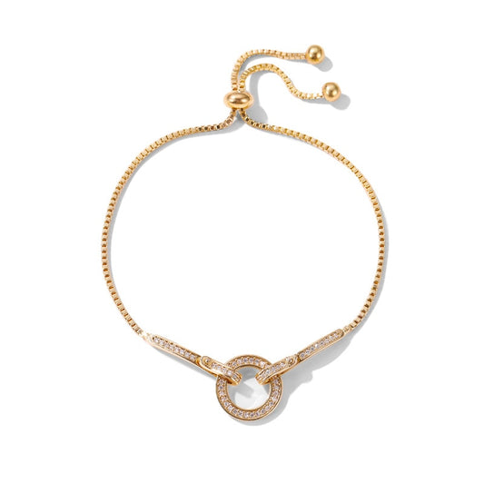 Cyra Circle Snake Chain Bracelet in 16k Gold Vermeil