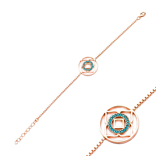 Juri Desert Rose Pendant Bracelet in 16k Rose Gold Vermeil