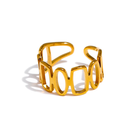 Miray Geometric Ring in 18k Gold Plating