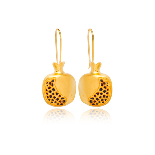 Ruman Pomegranate Drop Earrings in 22k Gold Vermeil