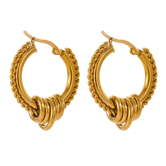 Sahar Rope Chain Hoop Earrings in 18k Gold Plating