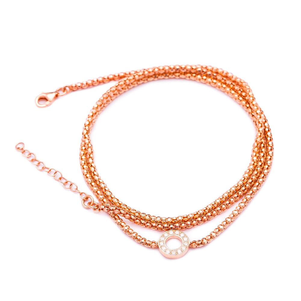 Selene Layered Bracelet in 16 Rose Gold Vermeil or Rhodium