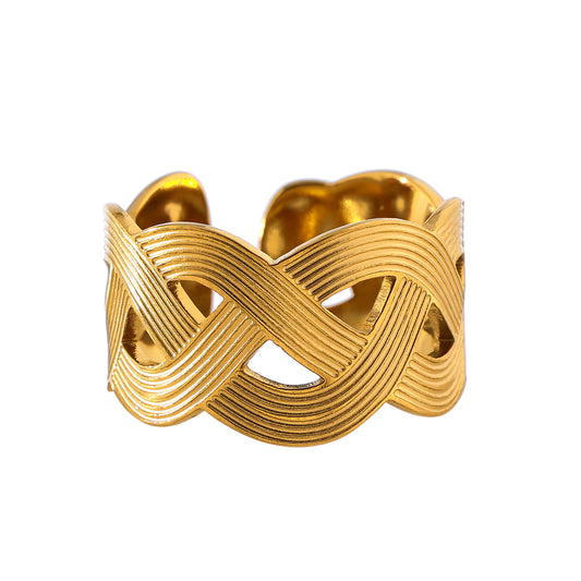 Ece Princess Weave Ring in 18k Gold Plating